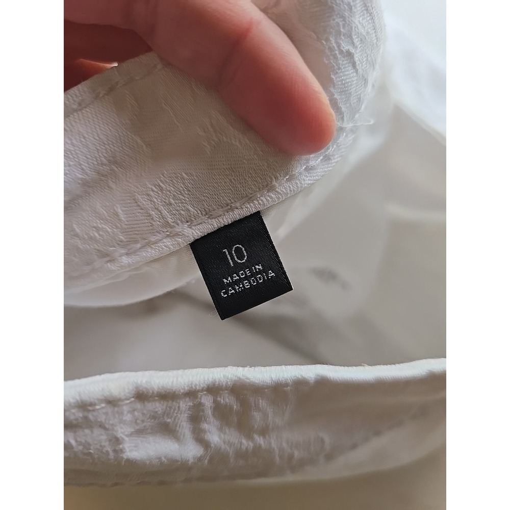 Simply Vera Vera Wang Women's Size 10 Textured Cropped White Capri Dressy Casual - Picture 5 of 7